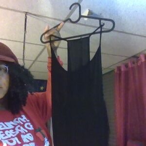 Indah blk Dress hi low with fle size small